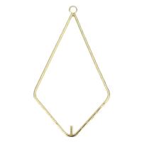 pièces de pendentif en laiton, Losange, Placage de couleur d'or 1mm Environ 2mm, Vendu par PC