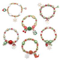 Zink-Legierung Christmas Bracelet, Zinklegierung, mit Emaille, Weihnachts-Design & Modeschmuck & verschiedene Stile für Wahl, keine, verkauft von Strang