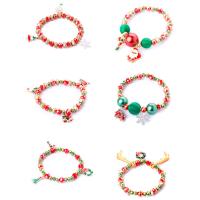 Pulsera de Navidad de la aleación de zinc, Diseño de Navidad & Joyería & diferentes estilos para la opción, más colores para la opción, Vendido por Sarta