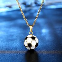 Edelstahl Schmuck Halskette, Fussball, plattiert, Modeschmuck & für Frau, keine, 13*20mm, verkauft von Strang