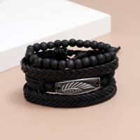 Männer Armband, Kunstleder, Armband, mit gewachste Schnur, plattiert, 4 Stück & Modeschmuck & für den Menschen, keine, 60mm, verkauft von setzen