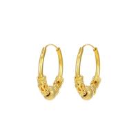 Copper Alloy Huggie Hoop Earring, gold color plated, for woman, 20mm 