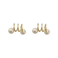 Pendientes de Perno de Aleación de Zinc, chapado en color dorado, para mujer, Blanco, 27x23mm, Vendido por Par