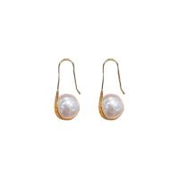 Pendientes de Perno de Aleación de Zinc, chapado en color dorado, para mujer, Blanco, 33mm, Vendido por Par