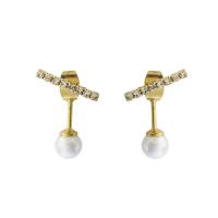 Zinc alliage strass Stud Earring, alliage de zinc, Placage, pour femme & avec strass, plus de couleurs à choisir Vendu par paire