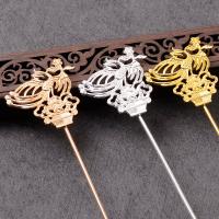 Hair Stick Findings, Zinc Alloy, plated, DIY & for woman 