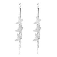 Fashion Fringe Earrings, 925 Sterling Silver, Butterfly, plated, fashion jewelry & for woman 88mm 