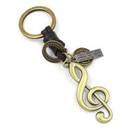 Broche de clave de aleación zinc, aleación de zinc, con Cuero de PU, Nota de la Música, chapado, unisexo, 125mm, Vendido por UD