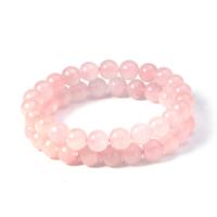 Quarz Armbänder, Rosenquarz, rund, poliert, Modeschmuck & natürliche & für Frau, Rosa, 8mm, verkauft von Strang