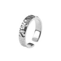 Plata de ley 925 Anillo de dedo Cuff, chapado, Ajustable & para mujer, más colores para la opción, 4.5mm, Vendido por UD