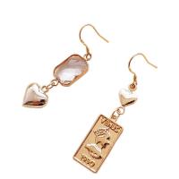 Asymmetric Earrings, Zinc Alloy, with Crystal, plated, fashion jewelry 5.1CMX1.1CMuff0c7.7CMX1.1CM 