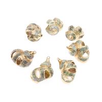 Trompette Shell pendentif en laiton, coquille de trompette, conque, Placage, naturel & DIY & creux, vert, 39*33*14-31*19*11mm, Vendu par PC