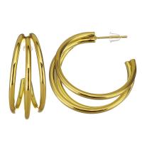 Brass Hoop Earring, gold color plated, for woman 