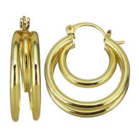 Brass Hoop Earring, gold color plated, for woman & hollow 