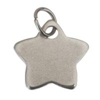 Stainless Steel Star Pendant, plated Approx 3.5mm 