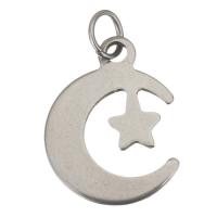 Pendentifs en acier inoxydable, Lune et Etoile, Placage Vendu par PC