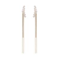 Fashion Fringe Earrings, Brass, fashion jewelry & for woman & with rhinestone, 118mm 