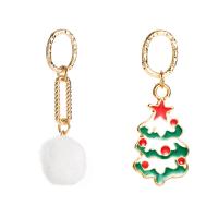 Christmas Earrings, Zinc Alloy, gold color plated, Christmas Design & for woman & enamel, red 