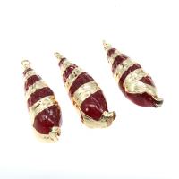 Trompette Shell pendentif en laiton, coquille de trompette, conque, Placage, DIY, multicolore, 49*13*13-38*11*10mm, Vendu par PC