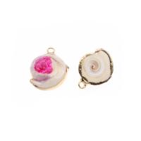 Trompette Shell pendentif en laiton, coquille de trompette, conque, Placage, DIY, rouge, 23*19*6-20*14*5mm, Vendu par PC