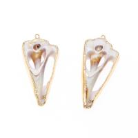 Trompette Shell pendentif en laiton, coquille de trompette, Placage, DIY & creux, blanc, 57*25*7-48*23*7mm, Vendu par PC