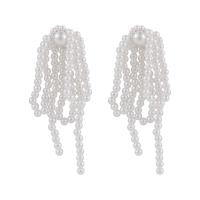 Fashion Fringe Earrings, Zinc Alloy, with Plastic Pearl, fashion jewelry & for woman, 85mm 