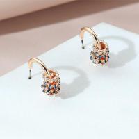 Zinc alliage strass Stud Earring, alliage de zinc, Placage, pour femme & avec strass Vendu par paire