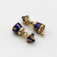 Tibetsilber Anhänger, mit Emaille, plattiert, DIY, blau, 21*8mm, Bohrung:ca. 2.8mm, verkauft von PC