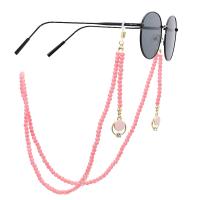 Messing Brillenkette, mit Glas, plattiert, Anti-Skidding & Glasmuster Design & unisex, Rosa, 720mm, verkauft von setzen