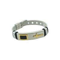 Titanium Steel Bracelet & Bangle, Cross, plated, fashion jewelry & for man Approx 8.26 Inch 