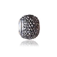 Zinc Alloy Large Hole Beads, plated, DIY & with rhinestone 