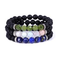 Pulsera de Piedras Preciosas, Piedra natural, con acero inoxidable, chapado, Joyería & diferentes materiales para la opción & para mujer, más colores para la opción, 8mm, longitud:7.67 Inch, Vendido por Sarta