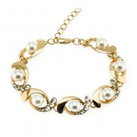 Zinc Alloy Rhinestone Bracelets, plated, for woman & with rhinestone 12mm 