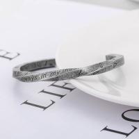 Titanium Steel Cuff Bangle, Letter C, plated, fashion jewelry & for man 61.5*5mm 