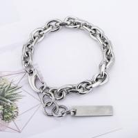 Titan Edelstahl Armband / Armreif, Titanstahl, poliert, Modeschmuck & unisex, Silberfarbe, 9*8*60180mm, verkauft von Strang