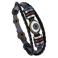 PU Schnur Armbänder, PU Leder, mit Zinklegierung, plattiert, Modeschmuck & unisex, 215mm, verkauft von Strang