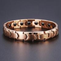 Titan Edelstahl Armband / Armreif, Titanstahl, Kreisring, plattiert, Modeschmuck & unisex, Roségold, 210*11mm, verkauft von Strang