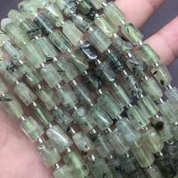 Pierre raisin naturelle, Prehnite nature, rectangle, poli, DIY & facettes, cyan clair, 6*10mm Vendu par brin