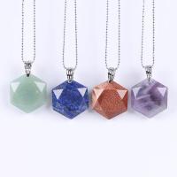 Gemstone Jewelry Pendant, Natural Stone, with Zinc Alloy, plated, fashion jewelry & DIY & for woman 