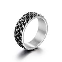 Titanium Steel Finger Ring, polished, fashion jewelry & Unisex, silver color 