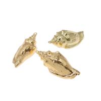 Trompette Shell pendentif en laiton, coquille, conque, Placage, DIY, doré, 45*17mm Environ 2mm, Vendu par PC