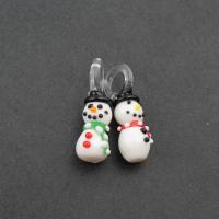 Handgewickelte Anhänger, Lampwork, Schneemann, DIY & verschiedene Stile für Wahl, keine, 35*9*8mm, Bohrung:ca. 7mm, verkauft von PC