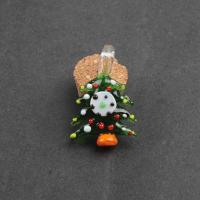 Handgewickelte Anhänger, Lampwork, Weihnachtsbaum, DIY, grün, 33*21*5mm, Bohrung:ca. 5mm, verkauft von PC