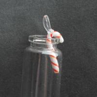 Handgewickelte Anhänger, Lampwork, Weihnachten Zuckerstange, DIY, weiß, 42*11*2mm, Bohrung:ca. 6mm, verkauft von PC