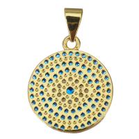 Cubic Zirconia Micro Pave Brass Pendant, Round, plated, fashion jewelry & DIY & for woman & with cubic zirconia Approx 3.5mm 