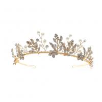 Bridal Tiaras, Zinc Alloy, gold color plated, for woman & with rhinestone 