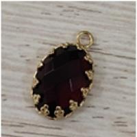 Gemstone Jewelry Pendant, Natural Stone, Ellipse, DIY, dark brown, 12*9*6mm, Inner Approx 9259mm 