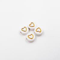 Enamel Acrylic Beads, DIY, white 