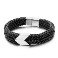 Männer Armband, Titanstahl, mit Kunstleder, plattiert, für den Menschen, keine, 23x16mm,210x13mm, verkauft von PC