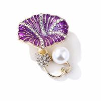 Zinc Alloy Jewelry Brooch, fashion jewelry & for woman & enamel & with rhinestone 